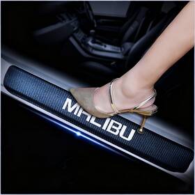 Us-mkt-c00040 Rinringo 4pcs Car Door Sill Protector For Chevy Malibu Carbon Fiber Anti-scratch Guar