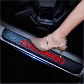 Us-mkt-c00107 Rinringo 4pcs Car Door Sill Protector For Chevy Colorado Carbon Fiber Anti-scratch Guard