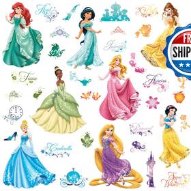 Rmk2199scs Roommates B00d1qds3q Disney Princess Royal Debut Peel And Stick Wall Decals