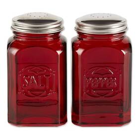 Rsvp International 053796403029 Ret-r Retro Glass S&p Set - Red 2pk