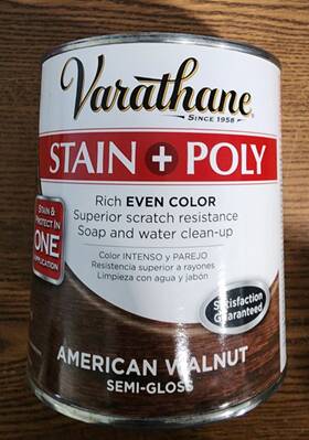 Rust-oleum 020066219963 Varathane Stain Poly American Walnut Semi-gloss 32oz Water Based New