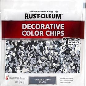 Rust-oleum 020066343064 Decorative Color Chips 1 Lb. New Unopened Bag Gracier Gray Blend