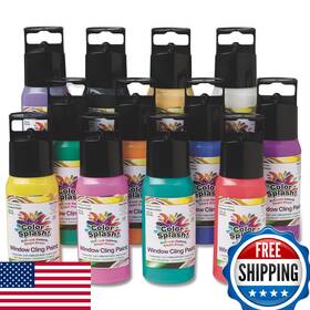 B09lntg7m5 S&s Worldwide Ss Color Splash Window Cling Paint Asst 12 Bright