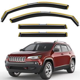 2-q49 Saleago In-channel Window Rain Guards Fit For Jeep Cherokee 2014-2023 Extra Durable