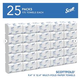 01980 Scott Pro Scottfold Recycled Multifold Paper Towels 1-ply 175 Sheets 25-pack