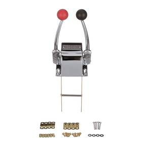 Seachoice 719249284019 Twin Lever Control Chrome-plated Brass Red And Black Knobs 8-5/1