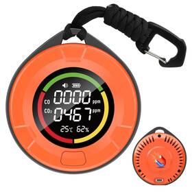 Pth-10e Seektain Portable Carbon Monoxide Detector For Travel 4-in-1 Co And Co2 Monitor Orange