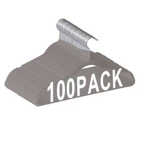 10-gg2008 Segawe H01-2163 1000pcs Velvet Hangers Non-slip Clothes Premium 360 Swivel Hook Grey