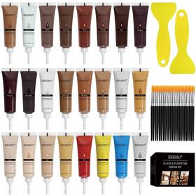 Seisso 709930556853 Wood Furniture Repair Kit And Filler - Set Of 50 With Brushes Plastic Scraper