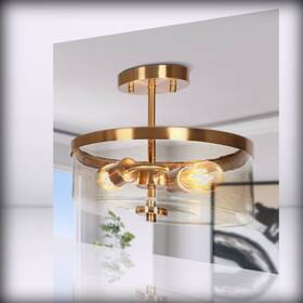 Semi Flush Mount Ceiling Light 789091707264 Classy Leaves - For Modern Gold Ligh 2 L