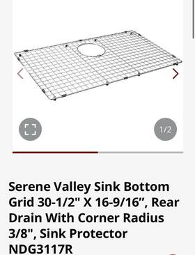 Ndg3117r Serene Valley Sink Bottom Grid 30-1/2 Inch X 16-9/16 Corner Radius 3