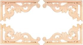 711x01435b178b Sewacc Screen Frame Corners 4pcs Wood Carved Corner Onlay Unpainted Door Appliques
