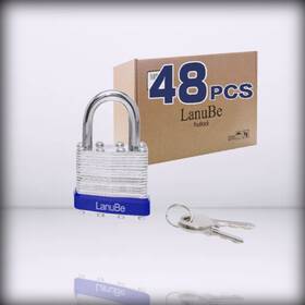 Sg-l4840 Lanube Lock - Laminated Keyed Padlock 1-9/16 40mm A Silver 48 Pack Blu