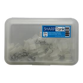 Sharp Tank 730669538391 Clear Ceiling Hooks Hinged Lexon 40 Pack Plastic Metal Hangers