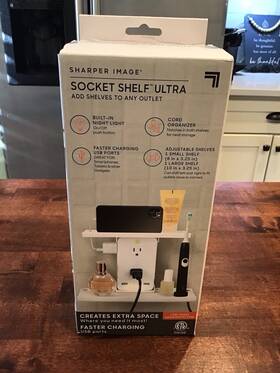 Lf280112 Sharper Image New Allstar Innovations Socket Shelf Ultra White