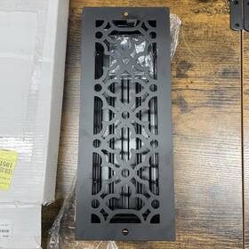 1050.412.blk.w Signature Hardware Ballas Steel Wall Register - 4 Inch X 12 Black
