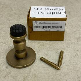 3007-1-ab Signature Hardware Solid Brass Ridged Doorstop - Antique