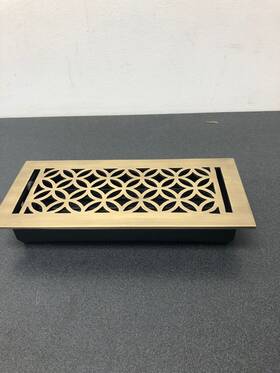 301622 Signature Hardware Sig. Honeycomb Brass Floor Register - 4 Inch X10 Antique 5