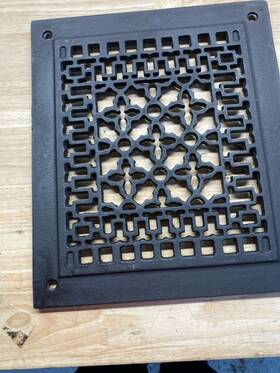 346066 Signature Hardware Victorian Cast Iron Floor Register Black 10 Inch X14 Powder Coat