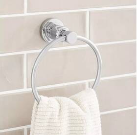 Signature Hardware 781889351505 Greyfield Towel Ring - Polished Nickel