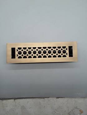 347842 Signature Hardware Pid 301601 Honeycomb Brass Floor Register - Antique 2-1/4 Inch X 10 3-1/4 11-1/8