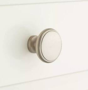 333862 Signature Hardware Pid 503454 1-1/4 Inch Nantes Solid Brass Round Cabinet Knob - Brushed Nickel