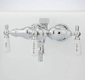 316832 Signature Hardware Pid 508301 Gooseneck Leg Tub Diverter Valve - Chrome