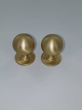 333755 Signature Hardware Pid 509535 Package Of 2 -1-1/4 Rodino Solid Brass Round Cabinete Knob - Satin