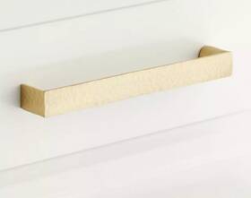 317267 Signature Hardware Pid 521036 10 Inch Grohlhammered Brass Pull- Satin