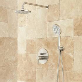 286504 Signature Hardware Pid 526033 Lattimore Shower System With Rainfall Head And Hand -brushed Nickel