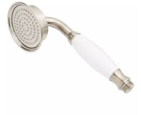 318476 Signature Hardware Pid 526047 Cooper Hand Shower With Porcelain Handle- Brushed Nickel