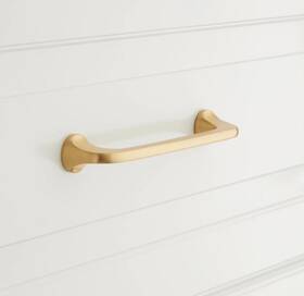 319752 Signature Hardware Pid 535013 6 Inch Amarilla Solid Brass Cabinet Pull-satin