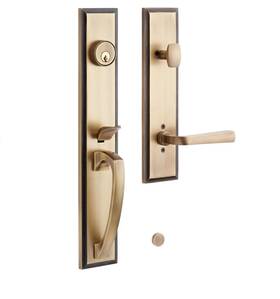 333973 Signature Hardware Pid 537956 - Brass Entry Door Set -left Hand Antique