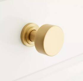 326484 Signature Hardware Pid 559536 1-1/4 Inch Colmar Brass Cabinet Knob - Satin