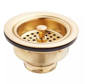 560935 Signature Hardware Pid Strainer Basket With Lift Stopper- 3-1/2 Inch - Brushed Gold