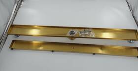 334287 Signature Hardware Pid 567670 36 Inch Cohen Linear Tile-in Polished Brass