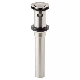 332340 Signature Hardware Pid 569423 Extended Press Type Pop-up Batrhoom Drain- Overflow Hole - Brushed Nickel