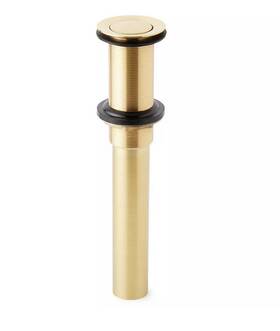 332340 Signature Hardware Pid 569428 Extended Press Type Pop-up Bathroom Drain- No Overflow -polished Brass