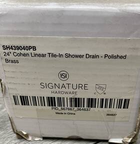 Sh439040pb Signature Hardware 24 Inch Cohen Linear Tile-inshower Drain Polished Brass