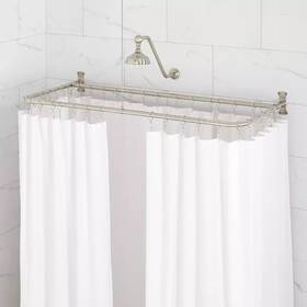 Sh555015bn Signature Hardware 54 Inch X 27 D-shaped Solid Brass Shower Ring And Ceiling S