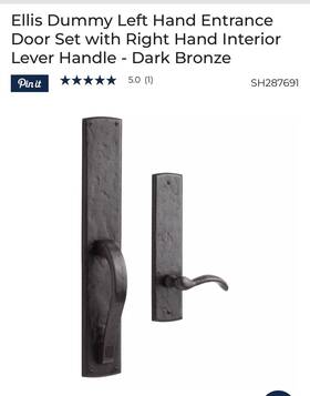 Trg-171586172 Signature Harware Ellis Dummy Right Hand Entrance Door Set With Left Interior Lever Handle