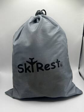 Skyrest 687077920662 Inflatable Head Neck Rest Grey Travel Pillow With Eye Mask And Earplugs