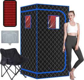 Smt-016 Smartmak Portable Full Size Infrared Sauna For Home One 1 Person Black Blue