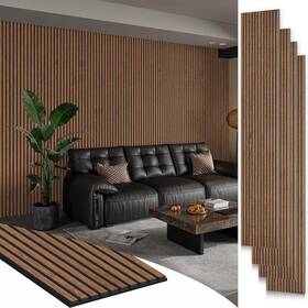 27032-p4-cb-awp Smartstandard 4 Pack 105.9 Inch X 12.6 Wood Slat Wall Panels Classic Brown