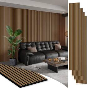 27032-p4-co-awp Smartstandard 4 Pack 105.9 Inch X 12.6 Wood Slat Wall Panels Classic Oak