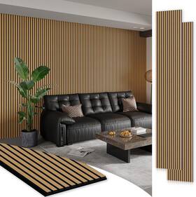 27052-p2-ao-awp Smartstandard 2 Pack 106 Inch X 20.5 Wood Slat Wall Panels Soundproof American Oak