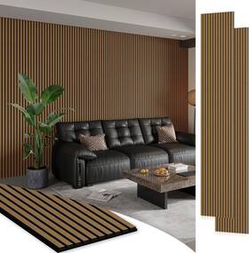 27052-p2-co-awp Smartstandard 2 Pack 106 Inch X 20.5 Wood Slat Wall Panels Soundproof Classic Oak
