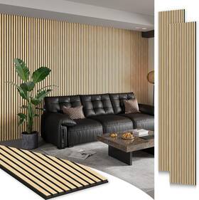 27052-p2-wo-awp Smartstandard 2 Pack 105.9 Inch X 20.5 Wood Slat Wall Panels Soundproof White Oak