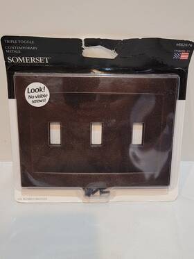 662676 Somerset Triple Toggle Wall Plate Hidden Screws Oil-rubbed Bronze #662676