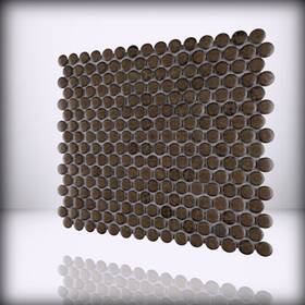 Fkompr72 Somertile Merola Tile For Hudson Penny Round Brownstone 11-7/8 X 12-5/8 Porcelain Fl